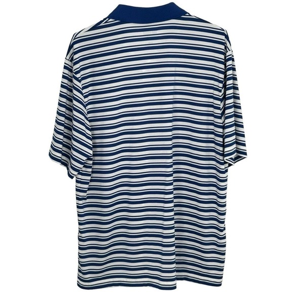 Indianapolis Colts NFL Team Apparel Cool Polo Shirt - Blue, White Striped Size L - Picture 3 of 15